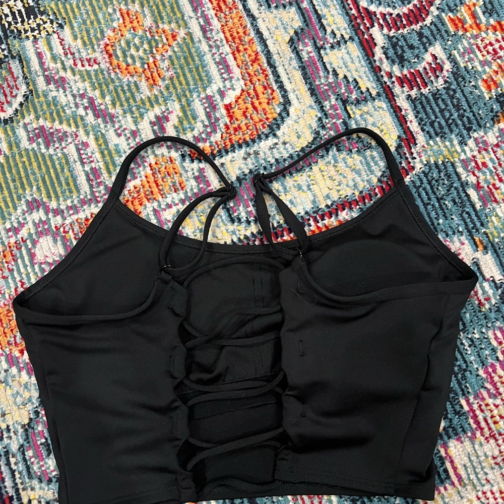 PINK Victoria's Secret Black Lace-Up Bra